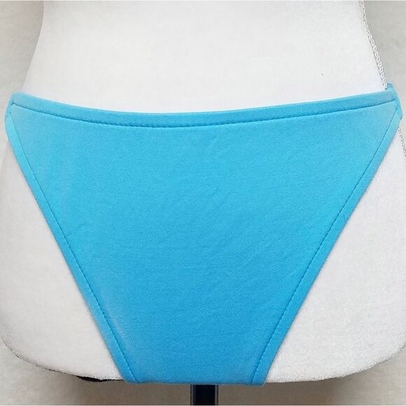VINTAGE 80s Becca Blue Strapless High Rise Bikini - Picture 4 of 16